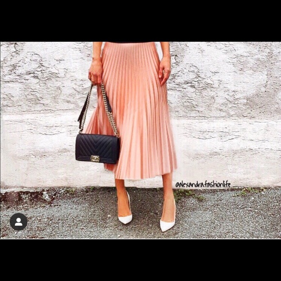 Zara Dresses & Skirts - Blush pleated Zara skirt